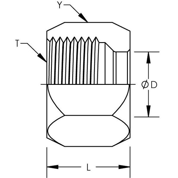 World Wide Fittings Flareless Compression Nut 7105X14T